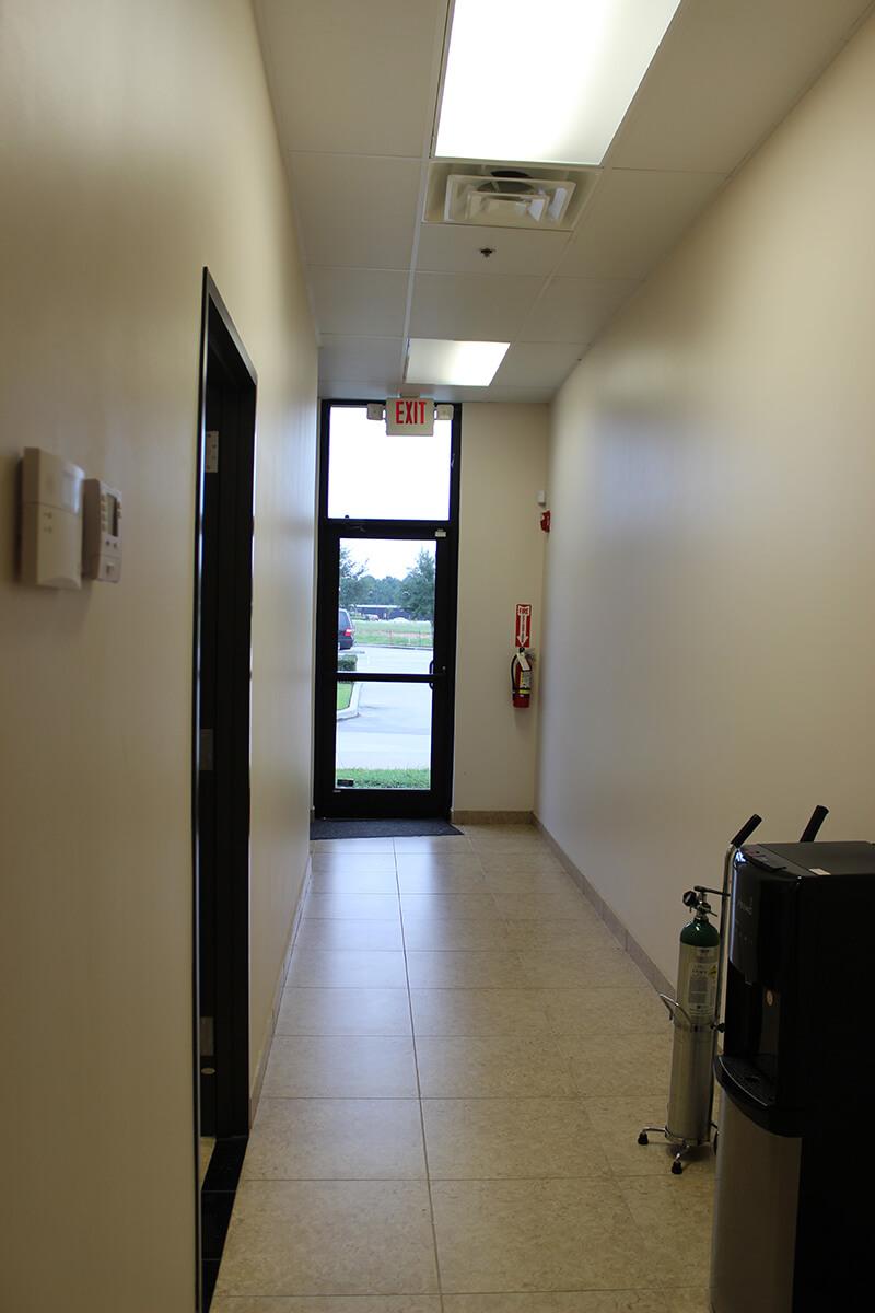 Rear hallway and exit at the Pulmonary Medical Consultants office